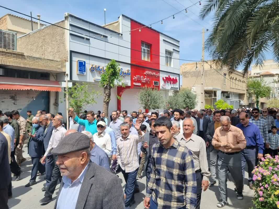 نمایی از غرفه کودکان شیرازی در روز جهانی قدس