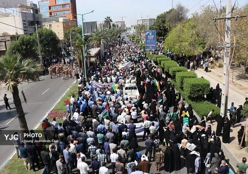 گزارش تصویری از راهپیمایی روز جهانی قدس در بندرعباس گزارش تصویری از راهپیمایی روز جهانی قدس در بندرعباس
