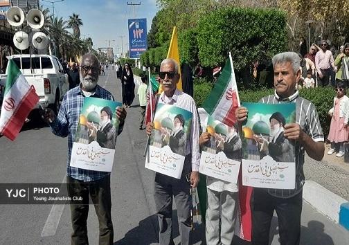 گزارش تصویری از راهپیمایی روز جهانی قدس در بندرعباس گزارش تصویری از راهپیمایی روز جهانی قدس در بندرعباس