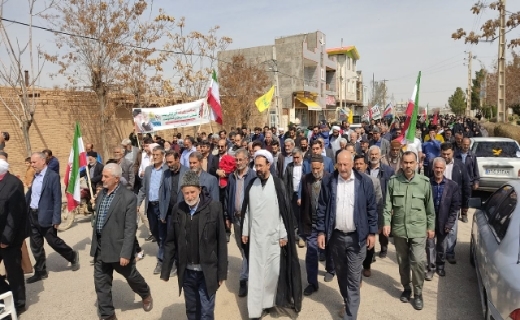 نمایی از مراسم روز جهانی قدس در روستای خوزنین+ فیلم