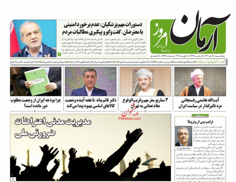 روزنامه آرمان امروز