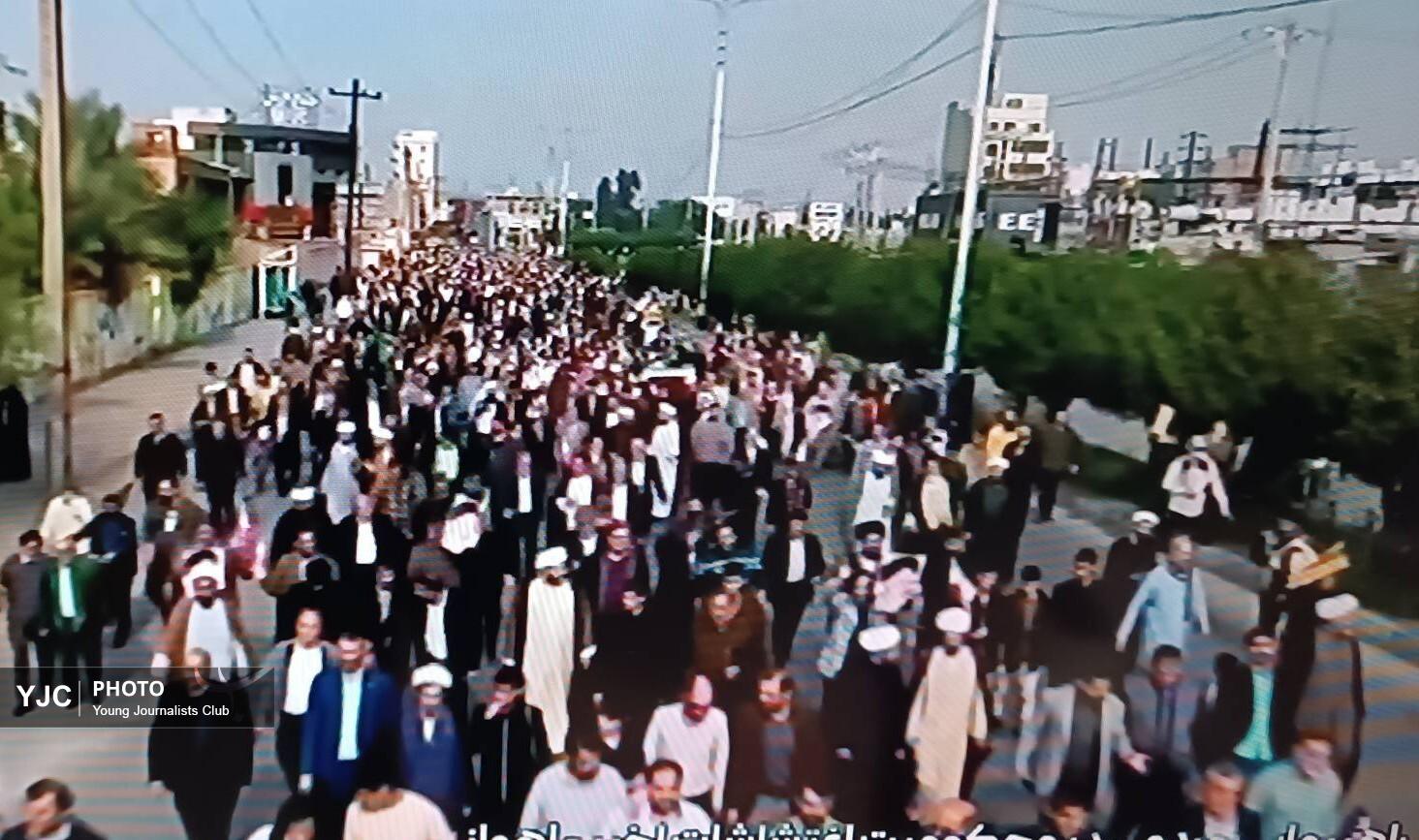 راهپیمایی مردم خوزستان در محکومیت اغتشاشگران مسلح