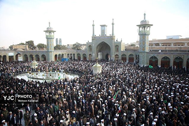 مراسم تشییع پیکر پاک دو شهید حمله اغتشاشگران مسلح در قم