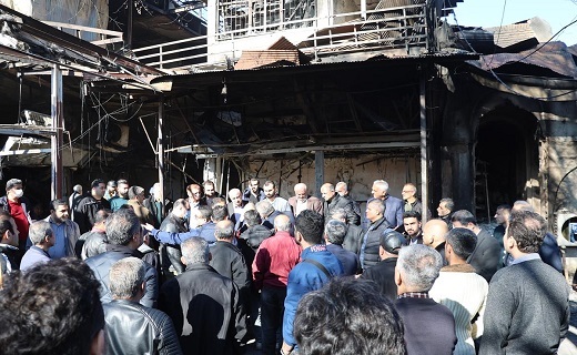 تخریب گسترده بازار رشت توسط اغتشاشگران