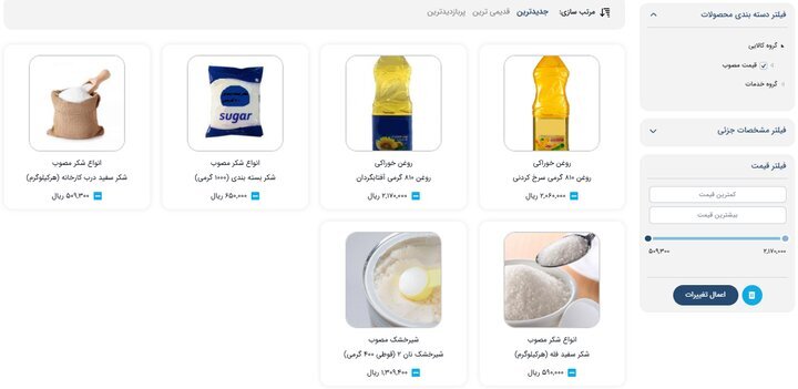 قیمت مصوب روغن، شکر و شیر خشک توسط سازمان حمایت اعلام شد