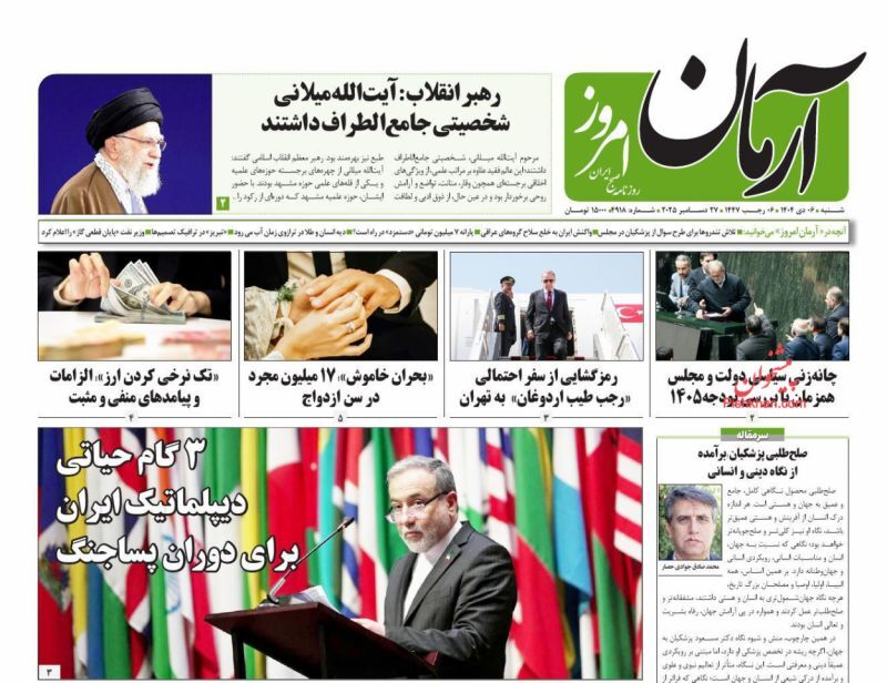 روزنامه آرمان امروز