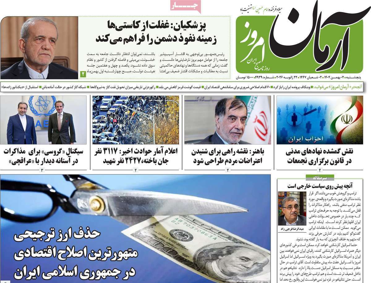 روزنامه آرمان امروز