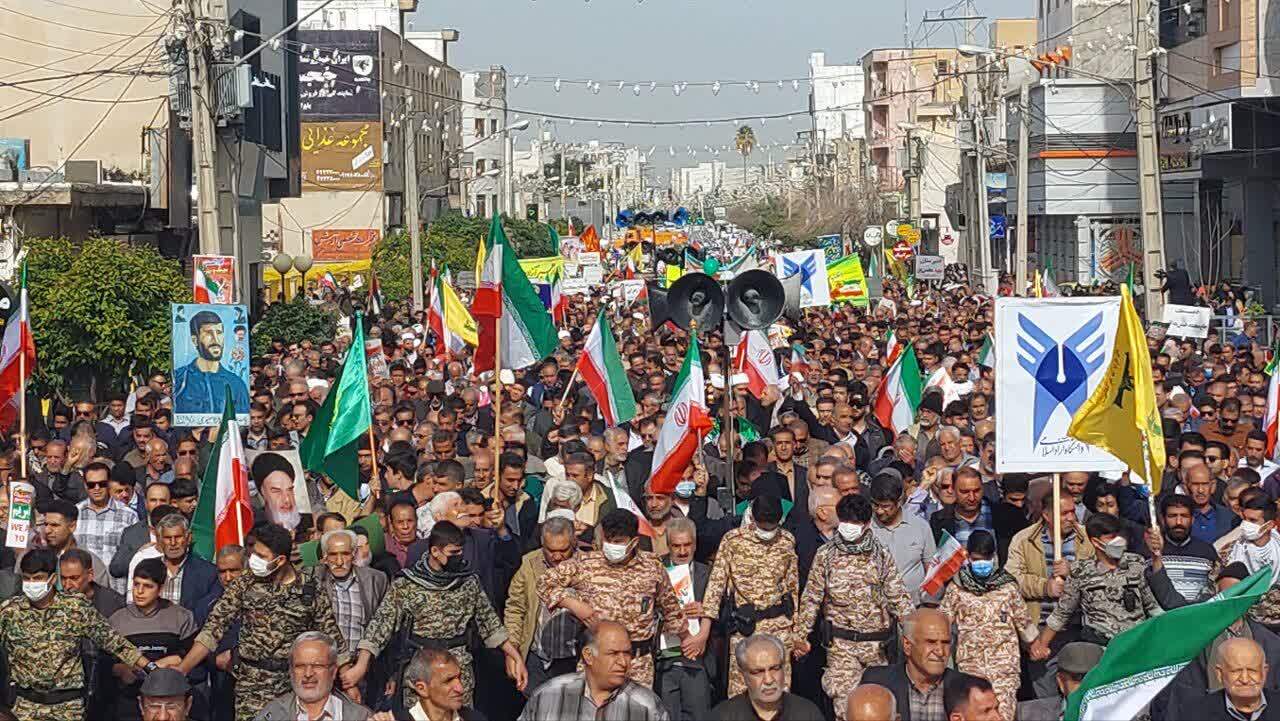 شور و حال انقلابی کازرونی&zwnj;ها در یوم الله ۲۲ بهمن
