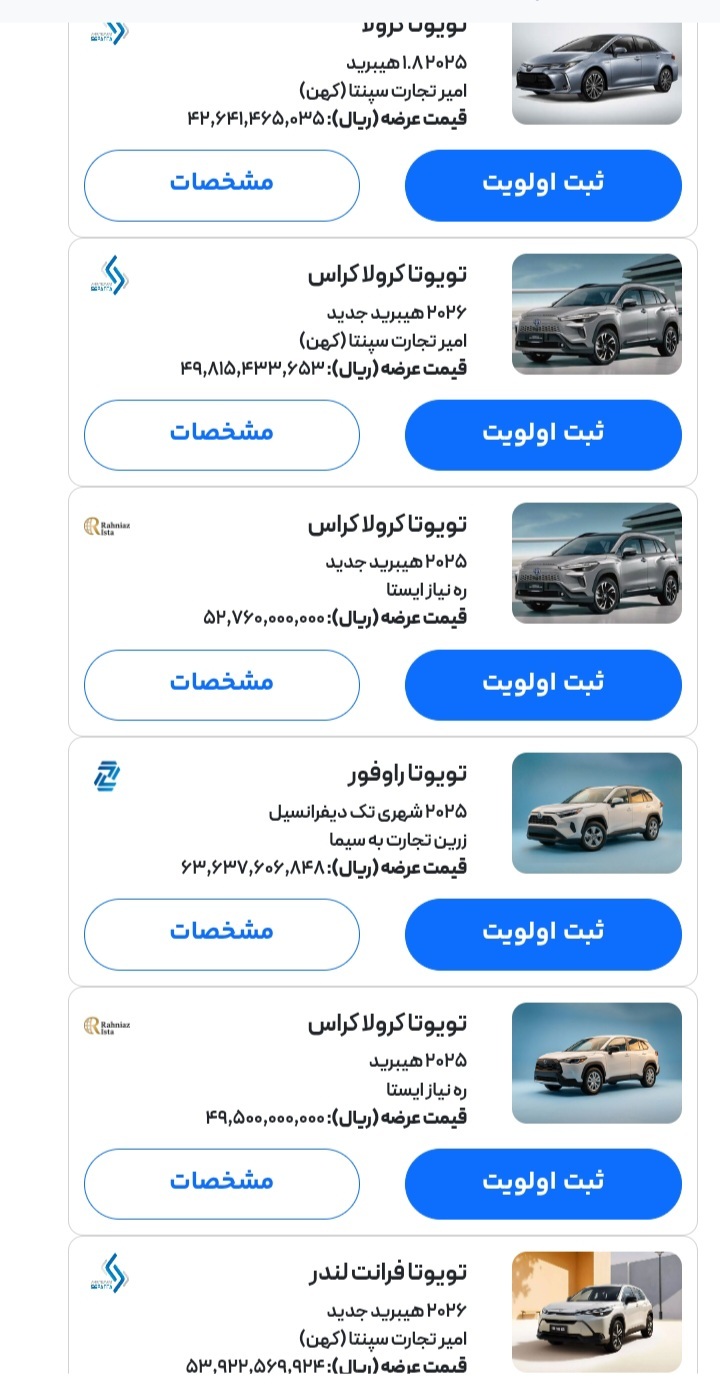 ثبت نام خودرو&zwnj;های وارداتی آغاز شد/ عرضه خودرو&zwnj;های ۴تا ۶ میلیارد تومانی + لیست قیمت