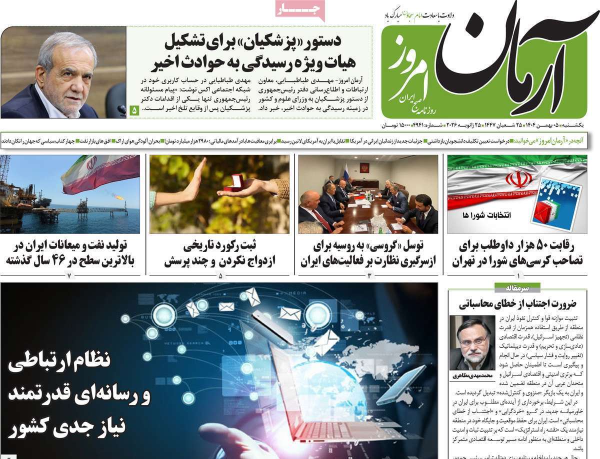 روزنامه آرمان امروز