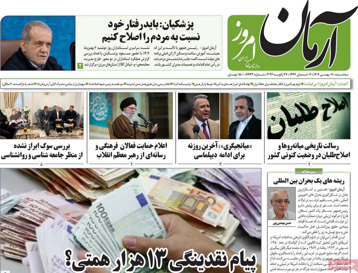 روزنامه آرمان امروز