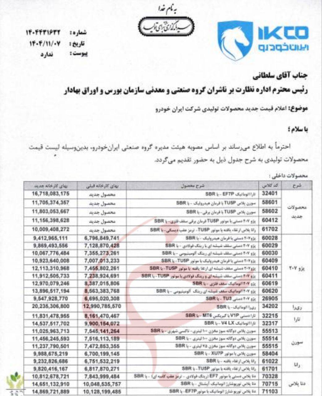 قیمت محصولات ایران خودرو افزایش یافت / دنای پلاس دستی به یک میلیارد و ۲۶۵ میلیون تومان رسید+ لیست قیمت