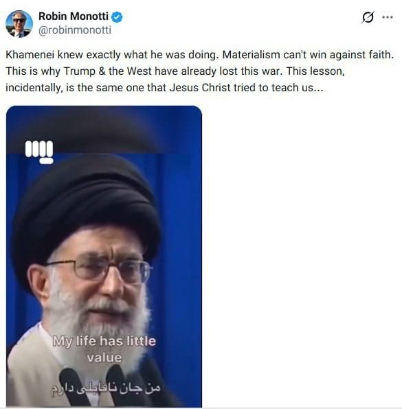 توئیت فیلمساز فرانسوی درباره آیت الله خامنه&zwnj;ای