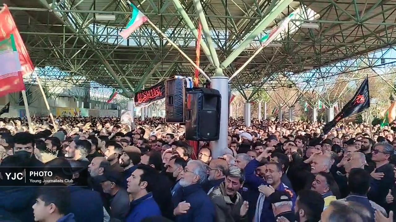 پیکر پاک دو شهید بروجردی تشییع شد + فیلم