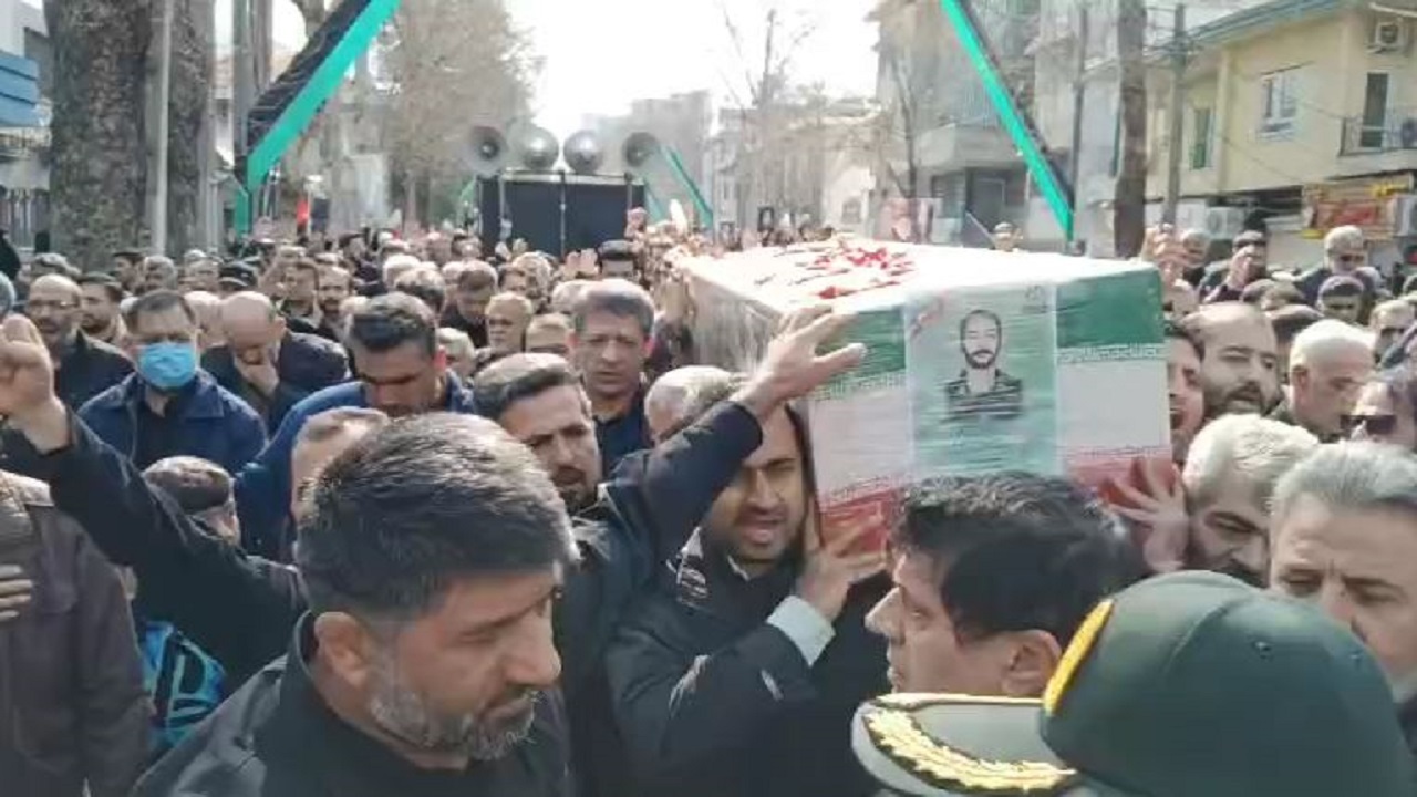تشییع پیکر شهید مدافع وطن امیرعلی نیکنام راد در گرگان