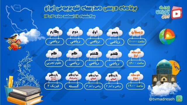 برنامه&zwnj;های درسی &laquo;مدرسه تلویزیونی&raquo;