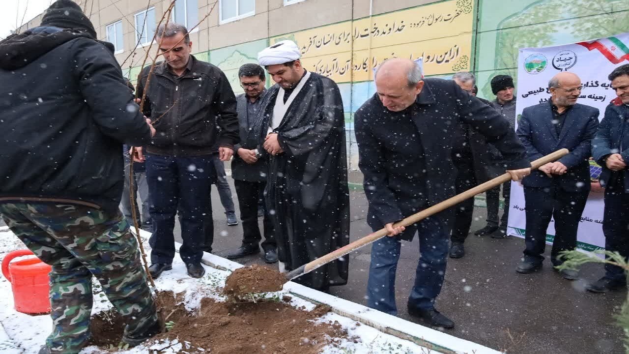 درختکاری به یاد رهبر شهید انقلاب اسلامی در تبریز