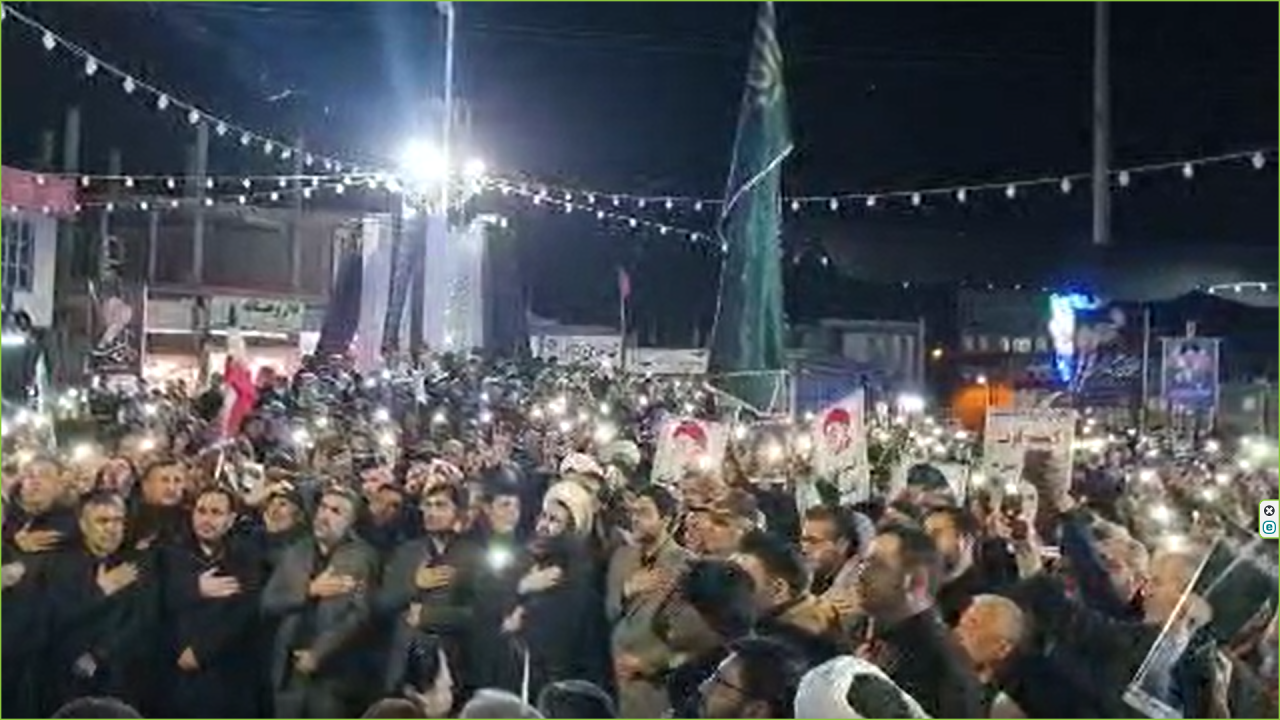 سوگواری هفتمین شب شهادت رهبر انقلاب در چهاربرج + فیلم