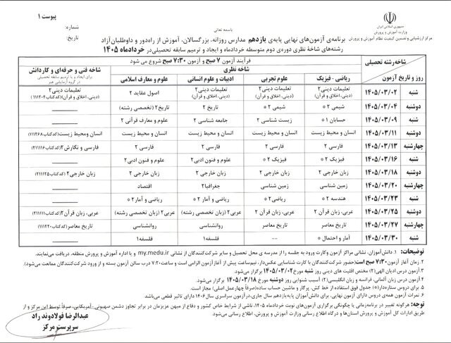 امتحان نهایی
