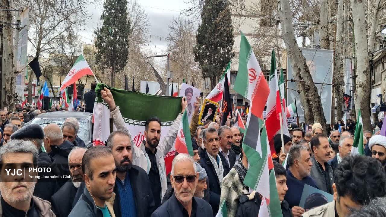 مردم لرستان در روز قدس؛ تمام‌قد مقابل دشمن متجاوز آمریکایی- صهیونیستی ایستاده‌اند + فیلم