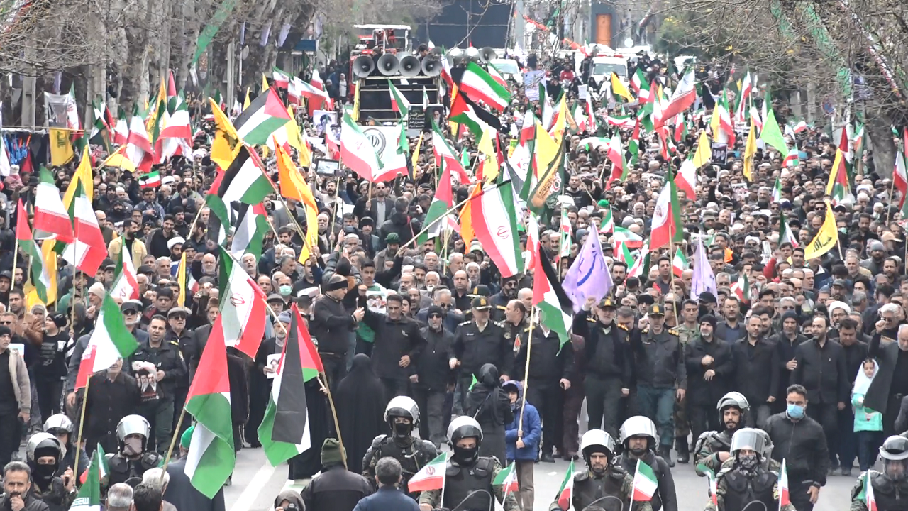 حضور با شکوه گلستانی‌ها در راهپیمایی روز قدس + فیلم