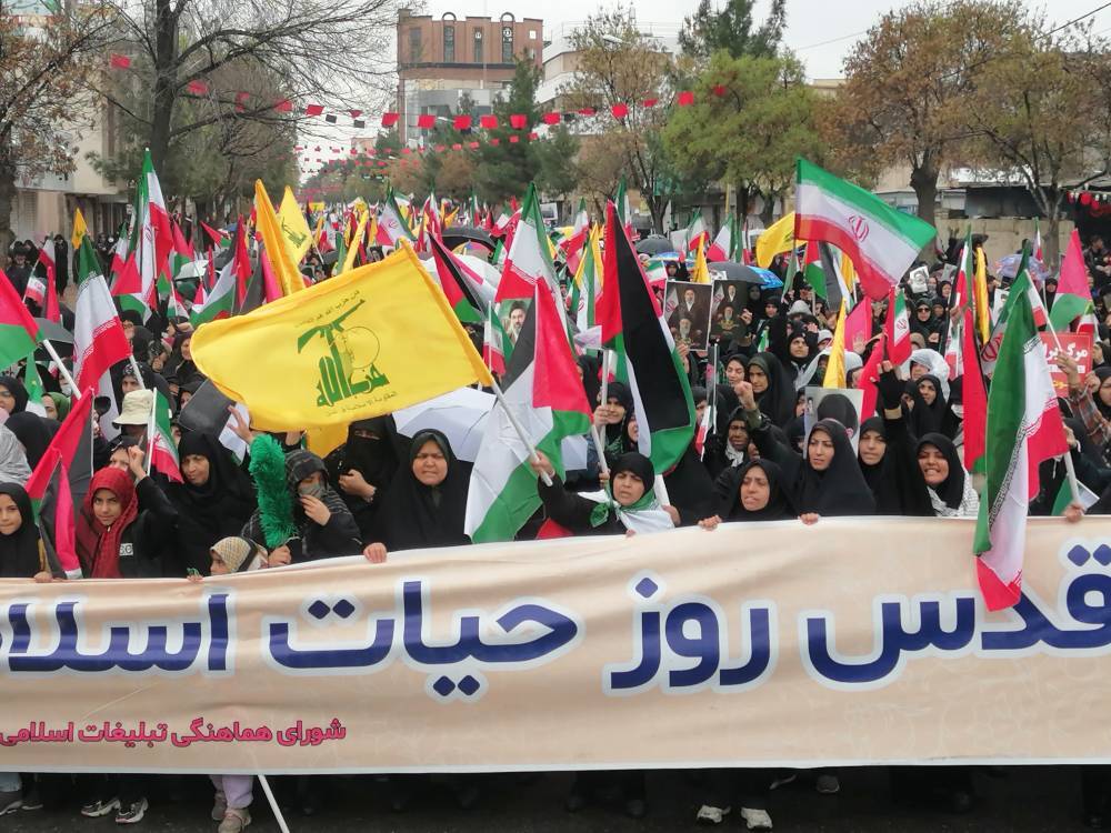 کرمانی ها زیر باران اسرائیل را تهدید کردند+فیلم وعکس