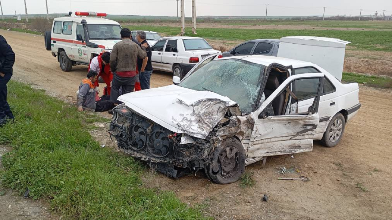 حادثه رانندگی در آق قلا ۳ مصدوم و یک فوتی برجای گذاشت