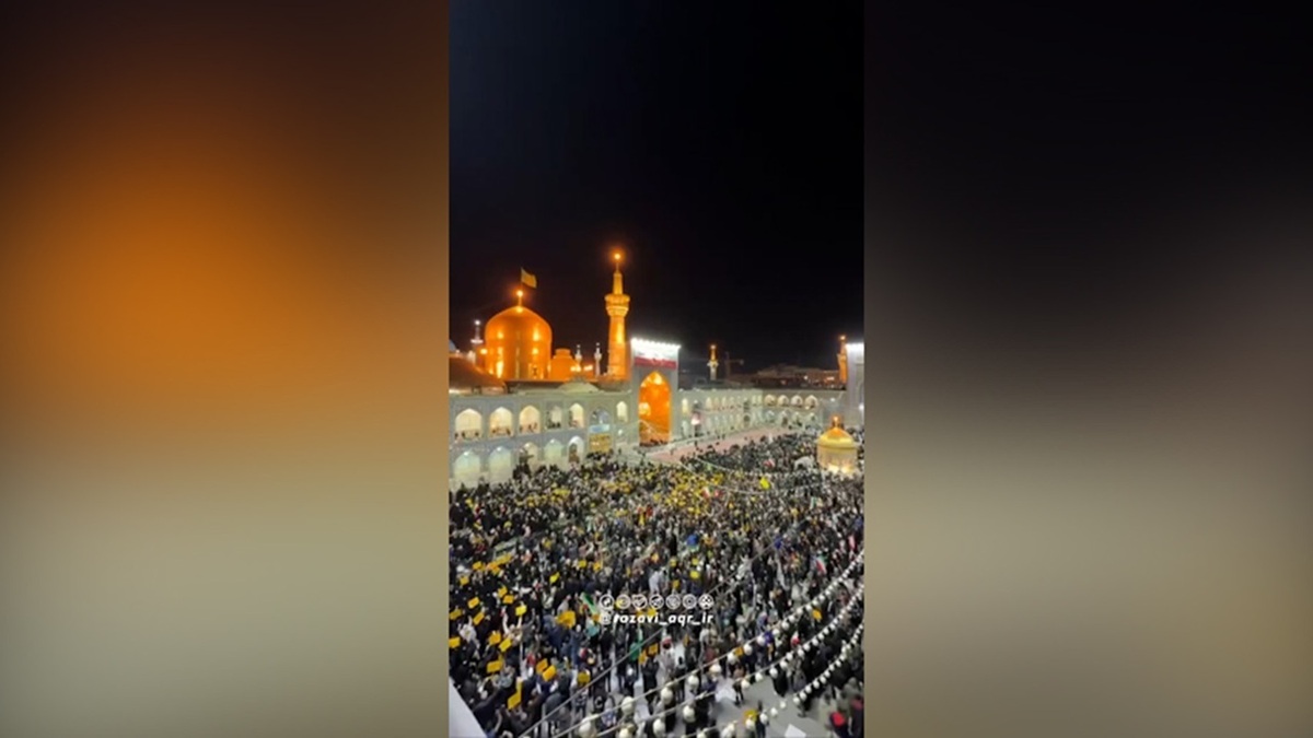آسمان بارانی مشهدالرضا در اربعین رهبر شهید + فیلم