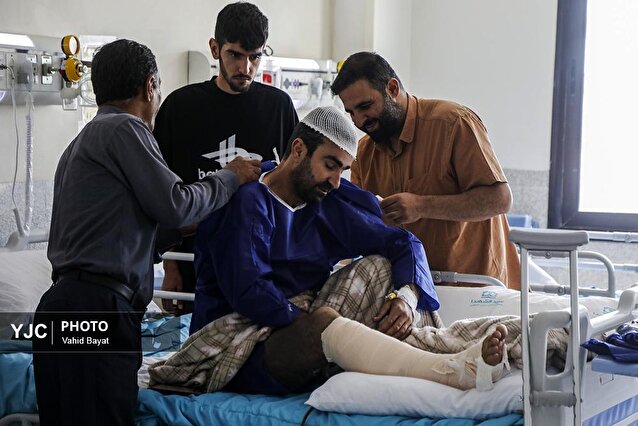 مصدومان حادثه بندر شهید رجائی بندرعباس در بیمارستان سیدالشهدا