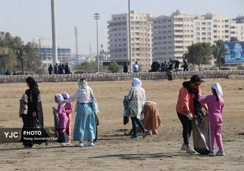 گزارش تصویری از پاکسازی ساحل غدیر بندرعباس