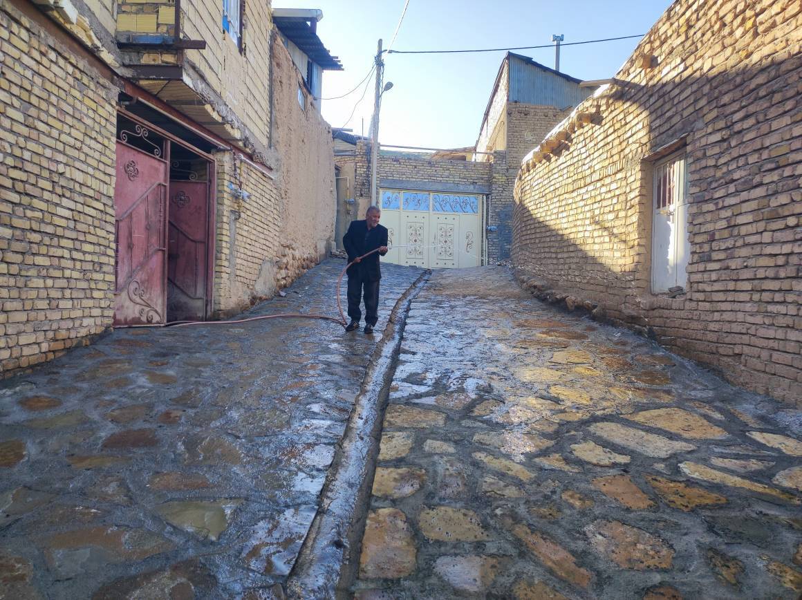 اجرای طرح سنگفرش در روستای گردشگری توآباد