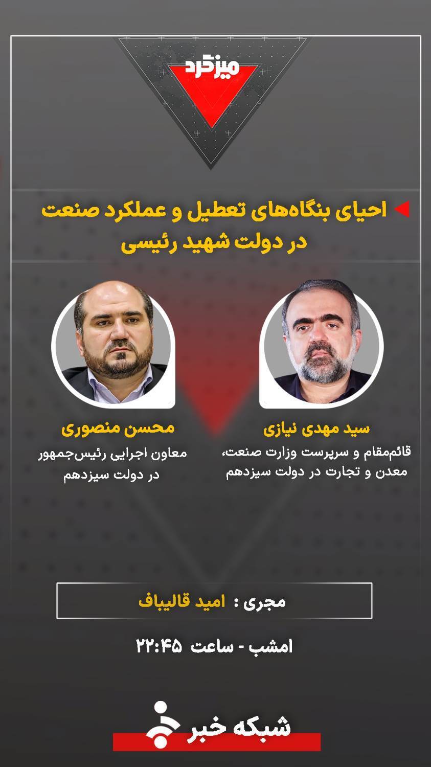 میزگرد &laquo;احیای بنگاه&zwnj;های تعطیل و عملکرد صنعت در دولت شهید رئیسی&raquo;