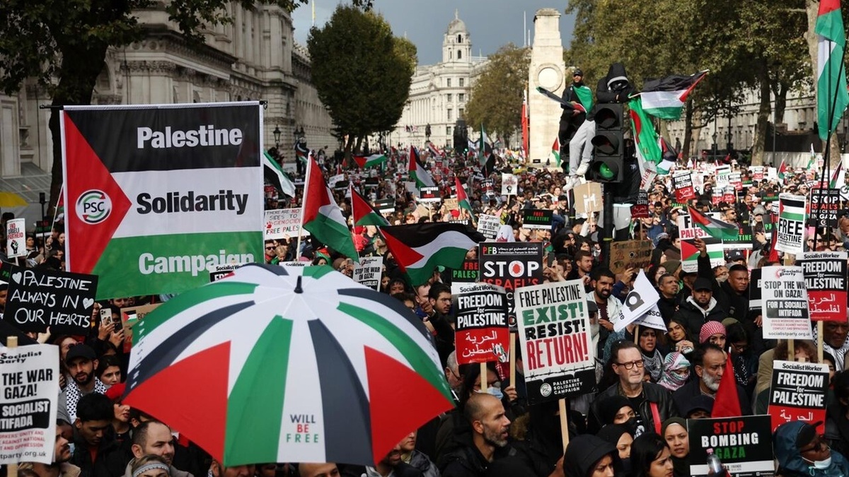 تظاهرات علیه سرکوب حامیان فلسطین + فیلم