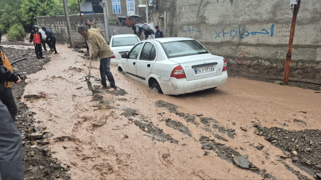 سیل شدید در روستای کورن آذربایجان شزقی + عکس و فیلم