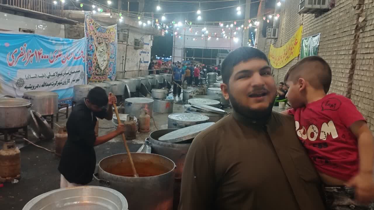 پخت غذای نذری در کوت عبدالله خوزستان