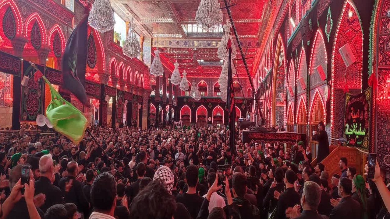 گزارش تصویری از حال هوای حرم مطهر امام حسین (ع) در روز تاسوعای حسینی