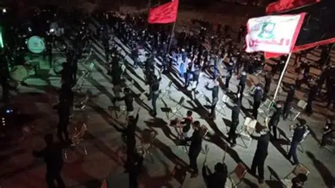 آیین عزاداری شب تاسوعا با حضور گسترده مردم در منظریه