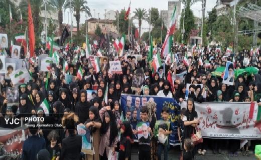 اجتماع زینبیون در میدان شهدای ذهاب  رشت + تصاویر