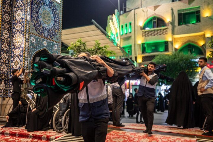 سیاه پوش شدن حرم امام حسین (ع) در آستانه محرم