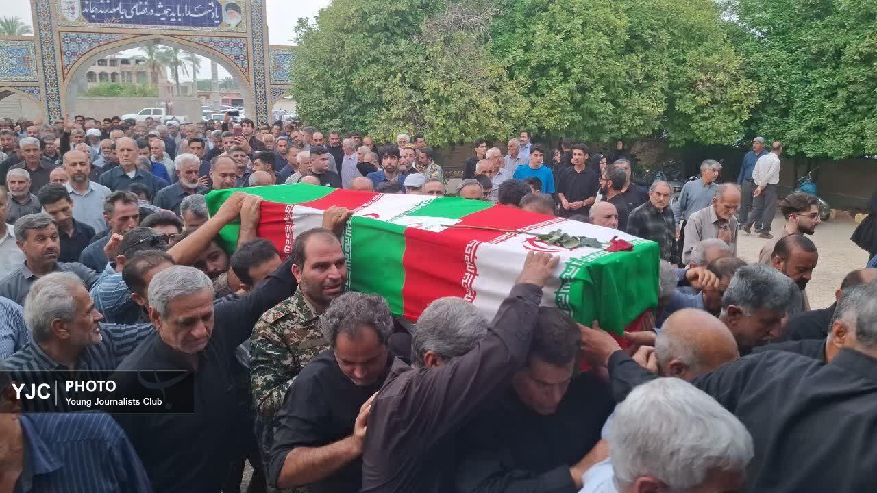 پیکر مطهر جانباز ۷۰ درصد شهید محمدرضا دهقانی در خاک آرام گرفت