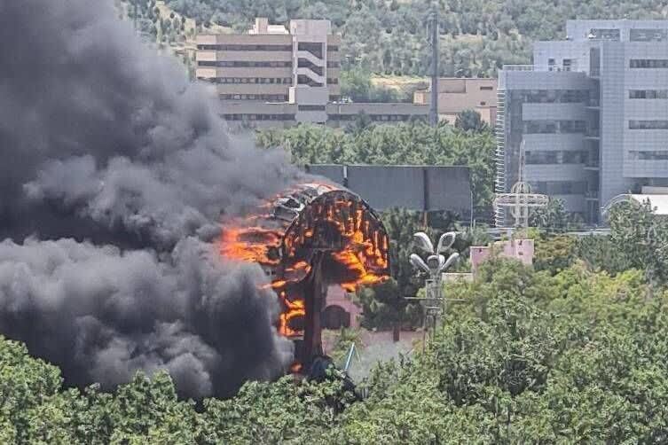 آتش سوزی در شهر بازی باغلار باغی تبریز