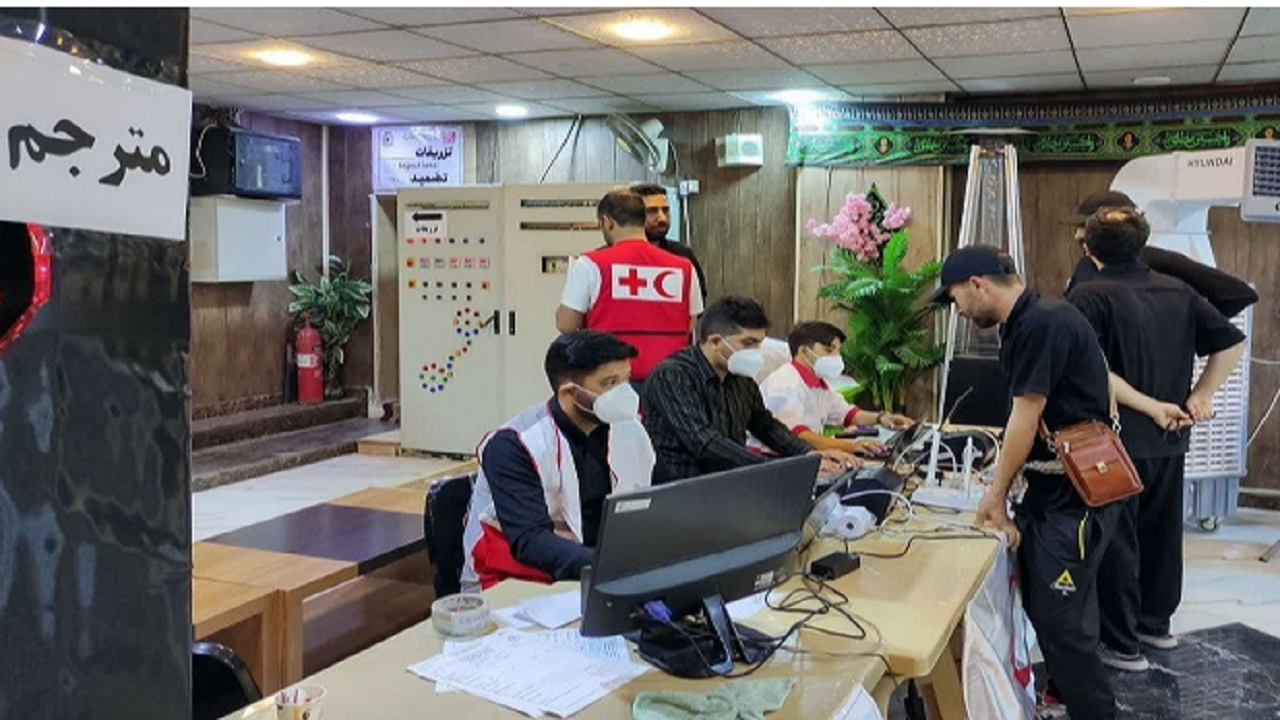 خدمت رسانی پایگاه درمانی هلال احمر مازندران به زائران اربعین حسینی در شهر نجف