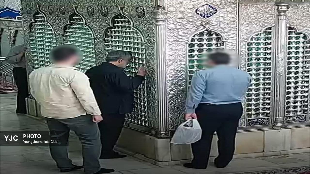 آخرین زیارت شهید سردار حاجی‌زاده در حرم شاهچراغ + فیلم