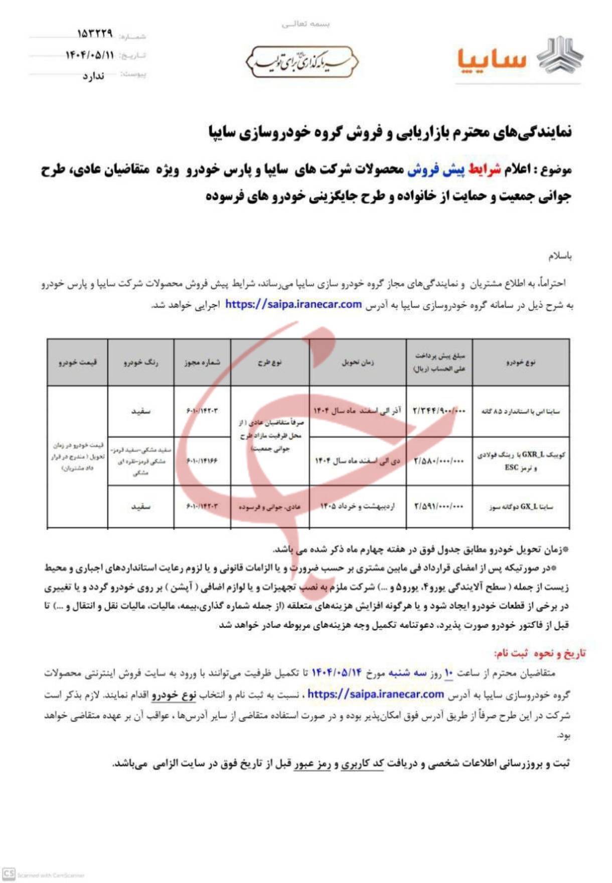 شرایط پیش فروش محصولات جدید سایپا اعلام شد+ عکس