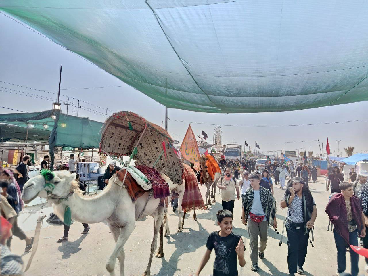 فیلمی از حرکت نمادین کاروان امام حسین (ع) بعد از واقعه کربلا در مسیر نجف به کربلا