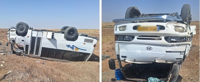 واژگونی مینیبوس حامل تیم والیبال نوجوانان چهارمحال و بختیاری در محور گرمسار – قم واژگونی مینیبوس حامل تیم والیبال نوجوانان چهارمحال و بختیاری در محور گرمسار – قم
