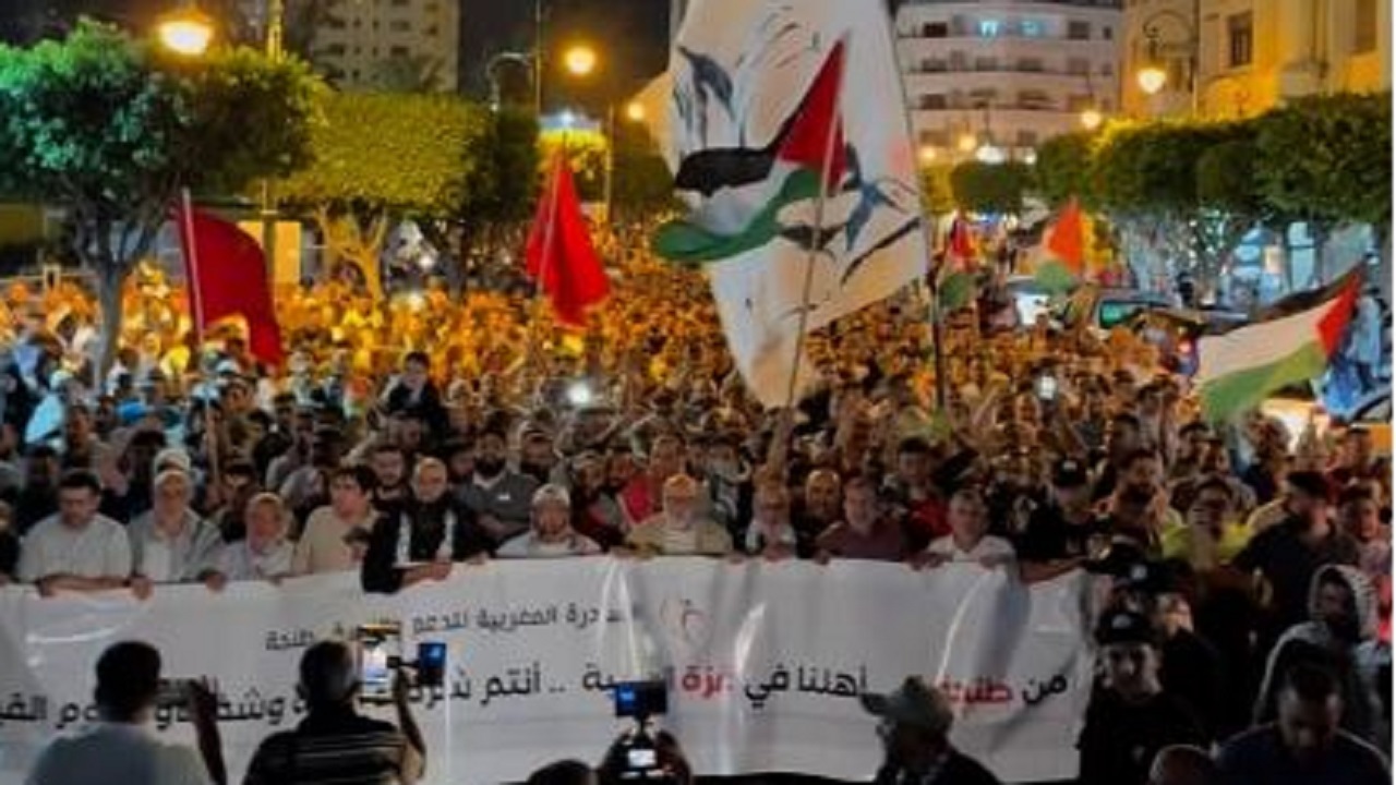 تظاهرات مراکشی ها در حمایت از فلسطین