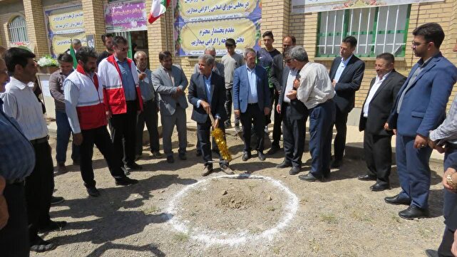 آئین کلنگ زنی مدرسه در روستای ینگجه هریس