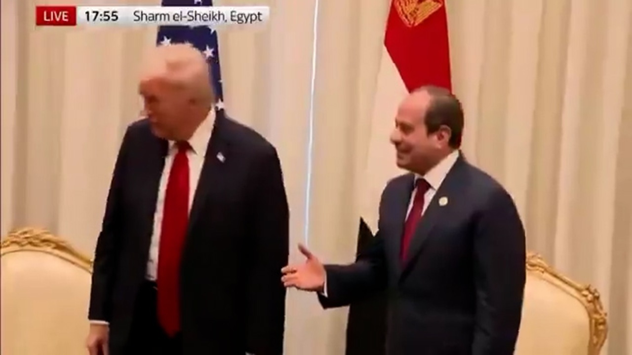 نادیده گرفتن رئیس جمهور مصر توسط ترامپ + فیلم