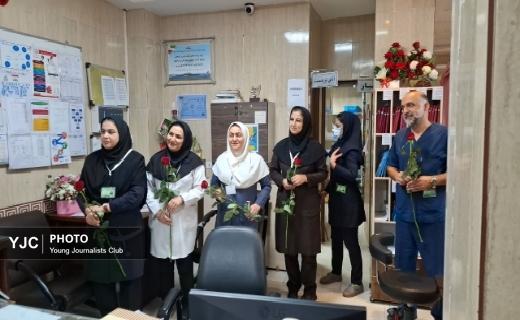 تجلیل از مقام  پرستاران با اهداء گل  + تصاویر